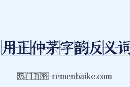用正仲茅字韵反义词是什么意思的图片